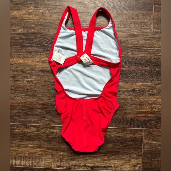 Nike Red One-Piece Swimsuit Women’s Size 4 Athletic Swimwear - Picture 2 of 6
